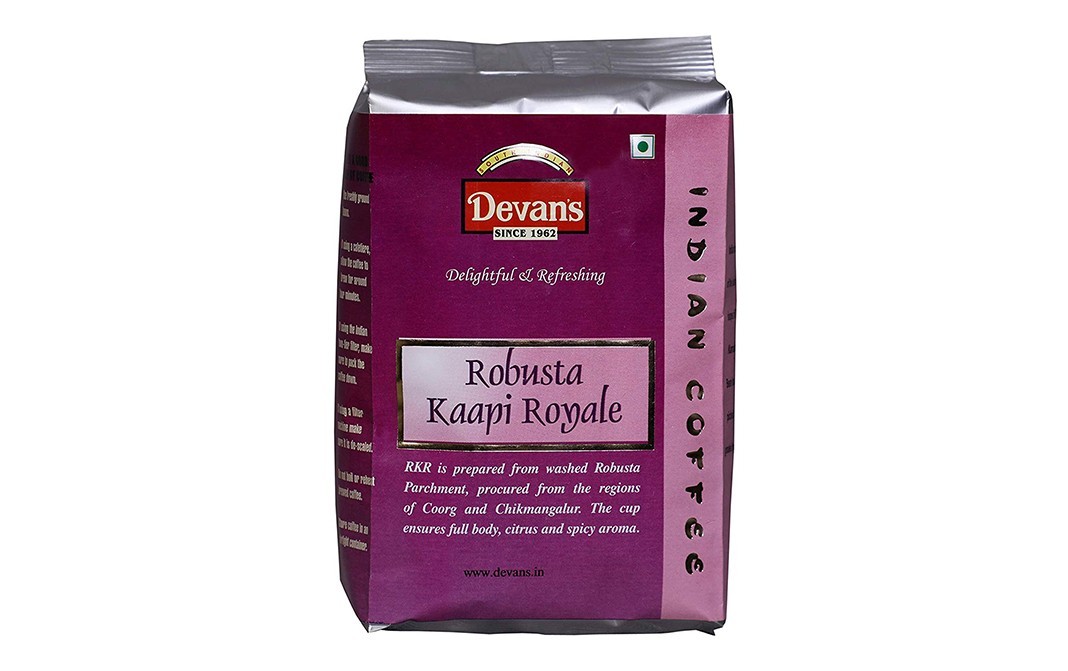 Devan's Robusta Kaapi Royale Coffee Beans   Pack  500 grams